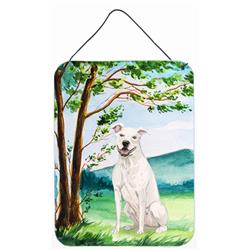 Under the Tree White Staffie Bull Terrier Wall or Door Hanging Prints