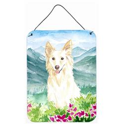 Mountian Flowers White Collie Wall or Door Hanging Prints