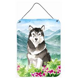 Mountain Flowers Alaskan Malamute Wall or Door Hanging Prints