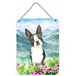 Mountain Flowers Boston Terrier Wall or Door Hanging Prints