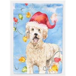 Christmas Lights Goldendoodle Garden Size Flag