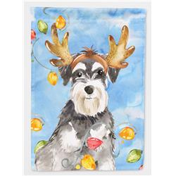 Christmas Lights Schnauzer Garden Size Flag