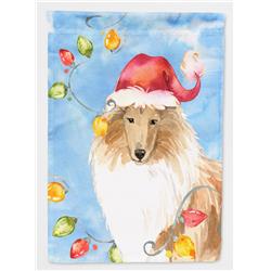 Christmas Lights Collie Garden Size Flag