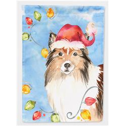 Christmas Lights Sheltie Garden Size Flag