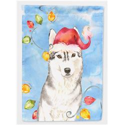 Christmas Lights Siberian Husky Garden Size Flag