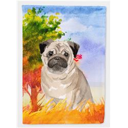 Fall Fawn Pug Garden Size Flag