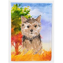 Fall Norwich Terrier Garden Size Flag
