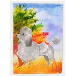 CK1940GF Fall Silver Poodle Garden Size Flag
