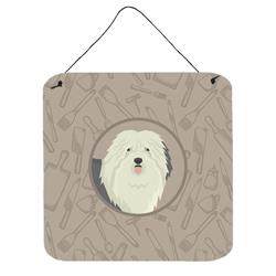 CK2199DS66 Old English Sheepdog in the Kitchen Wall or Door Hanging Prints