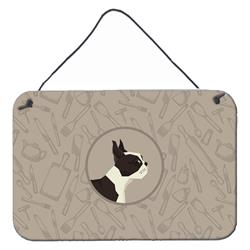 Boston Terrier in the Kitchen Wall or Door Hanging Prints