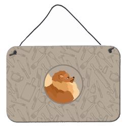 Pomeranian in the Kitchen Wall or Door Hanging Prints
