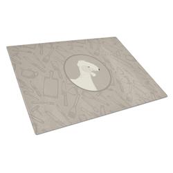 Picture of Carolines Treasures CK2167LCB Bedlington Terrier in the Kitchen Glass Cutting Board - Large