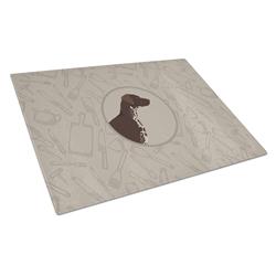 Picture of Carolines Treasures CK2188LCB German Shorthaired Pointer in the Kitchen Glass Cutting Board - Large