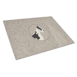 Picture of Carolines Treasures CK2189LCB Great Dane in the Kitchen Glass Cutting Board - Large