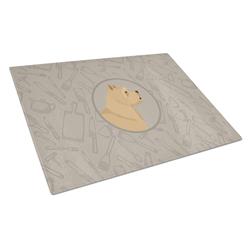 Picture of Carolines Treasures CK2198LCB Norwich Terrier in the Kitchen Glass Cutting Board - Large