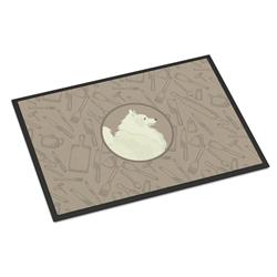 18 x 27 in. Spitz in the Kitchen Indoor or Outdoor Mat