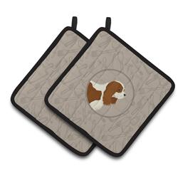 Picture of Carolines Treasures CK2176PTHD Cavalier Spaniel In the Kitchen Pair of Pot Holders