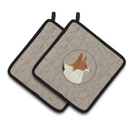 Picture of Carolines Treasures CK2200PTHD Papillon In the Kitchen Pair of Pot Holders