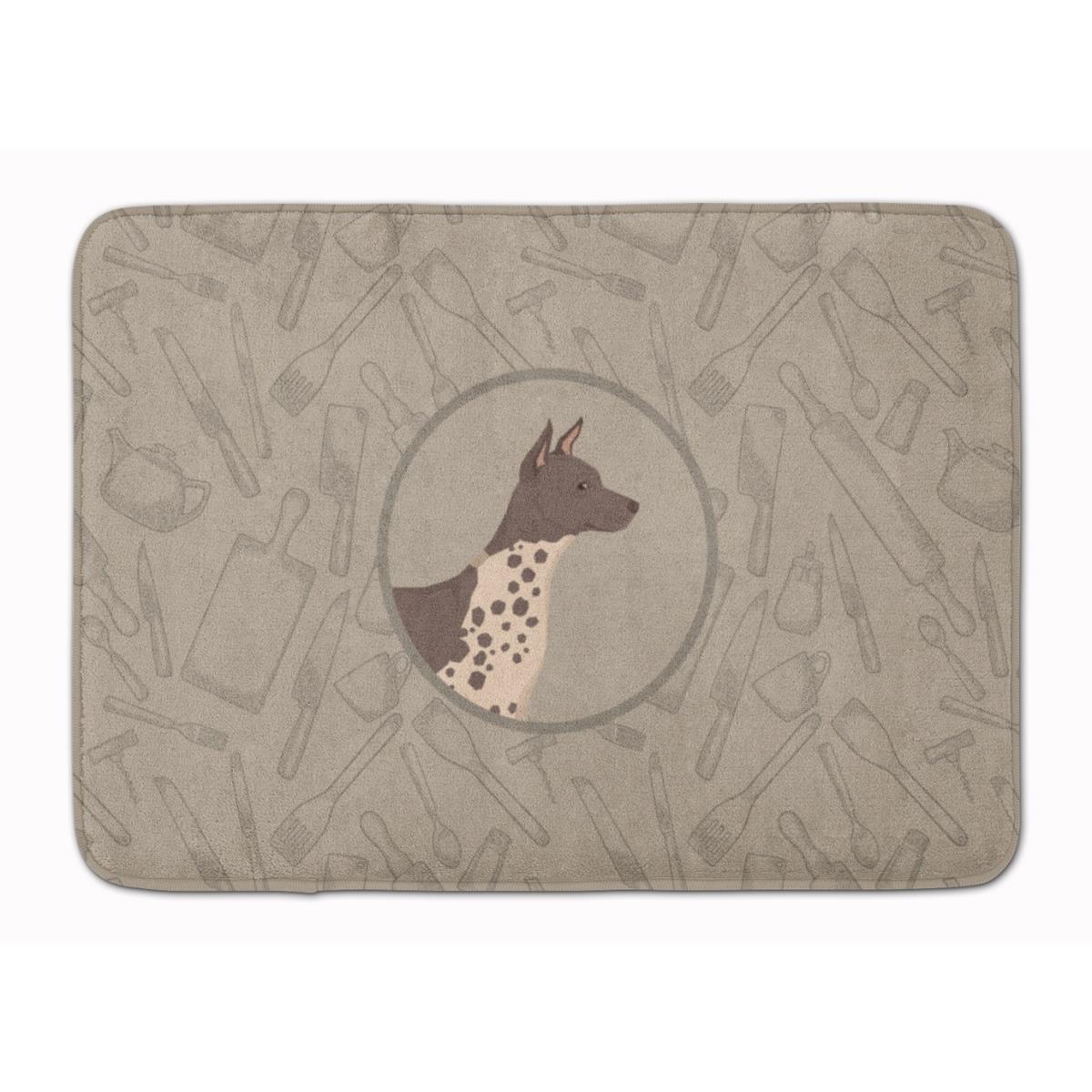 American Hairless Terrier in the Kitchen Machine Washable Memory Foam Mat