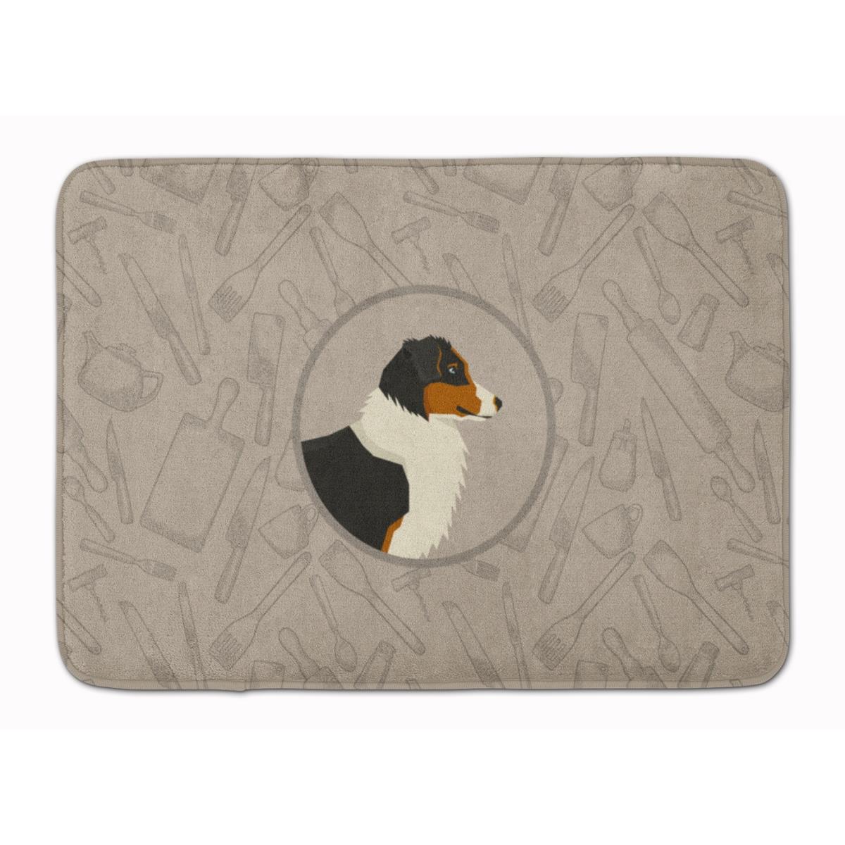CK2163RUG Australian Shepherd in the Kitchen Machine Washable Memory Foam Mat