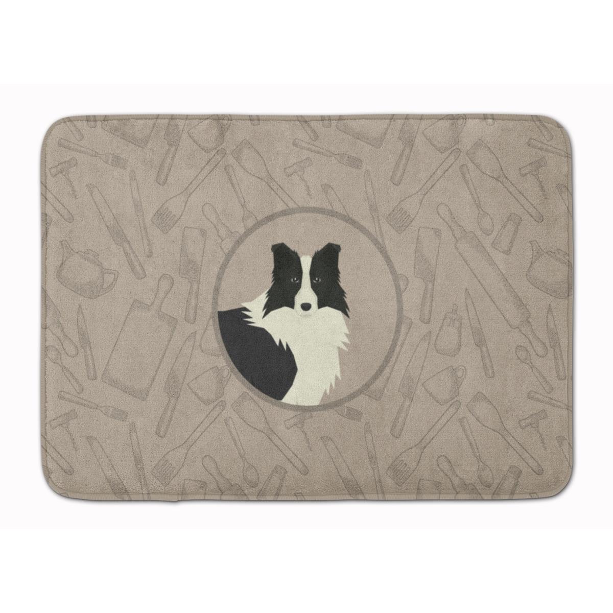 CK2169RUG Border Collie in the Kitchen Machine Washable Memory Foam Mat