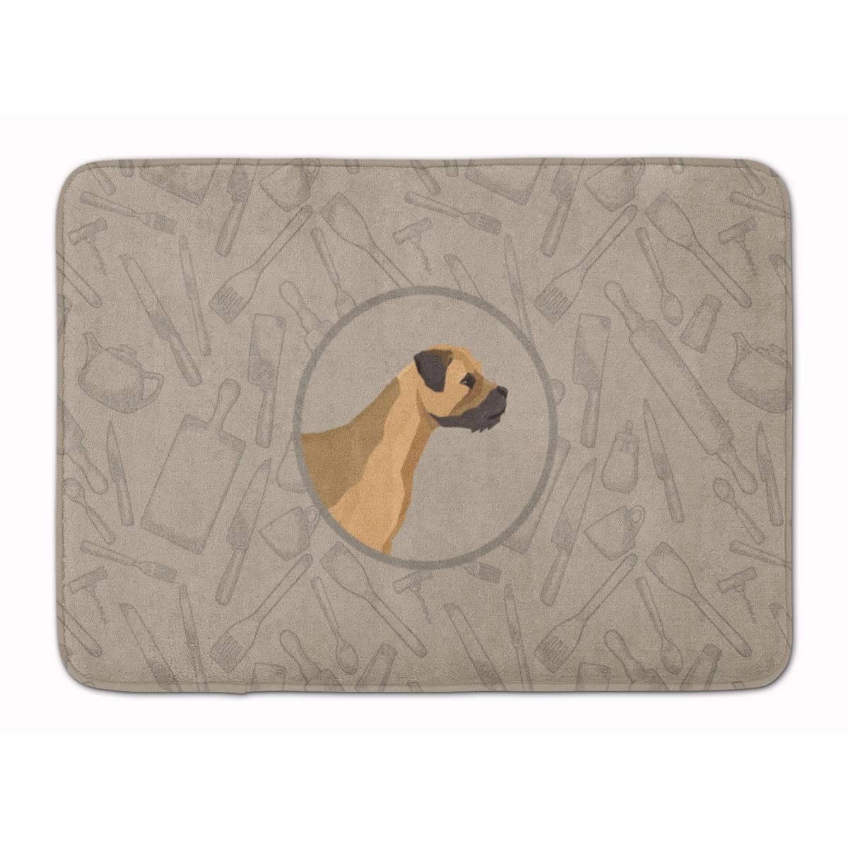 CK2170RUG Border Terrier in the Kitchen Machine Washable Memory Foam Mat