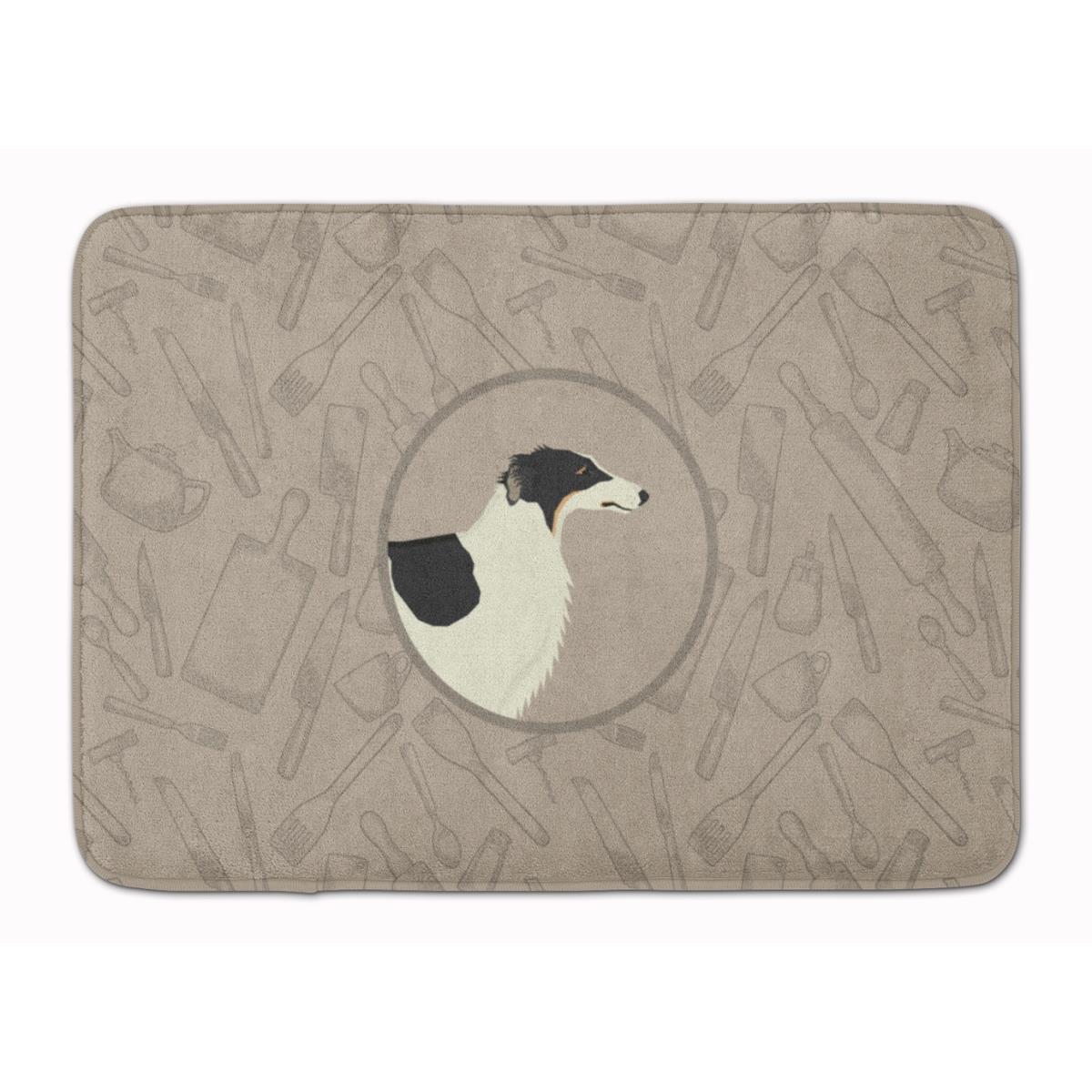 CK2171RUG Borzoi in the Kitchen Machine Washable Memory Foam Mat