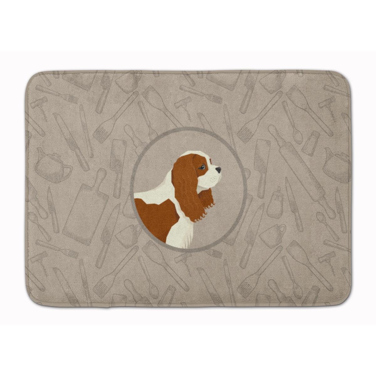 CK2176RUG Cavalier Spaniel in the Kitchen Machine Washable Memory Foam Mat