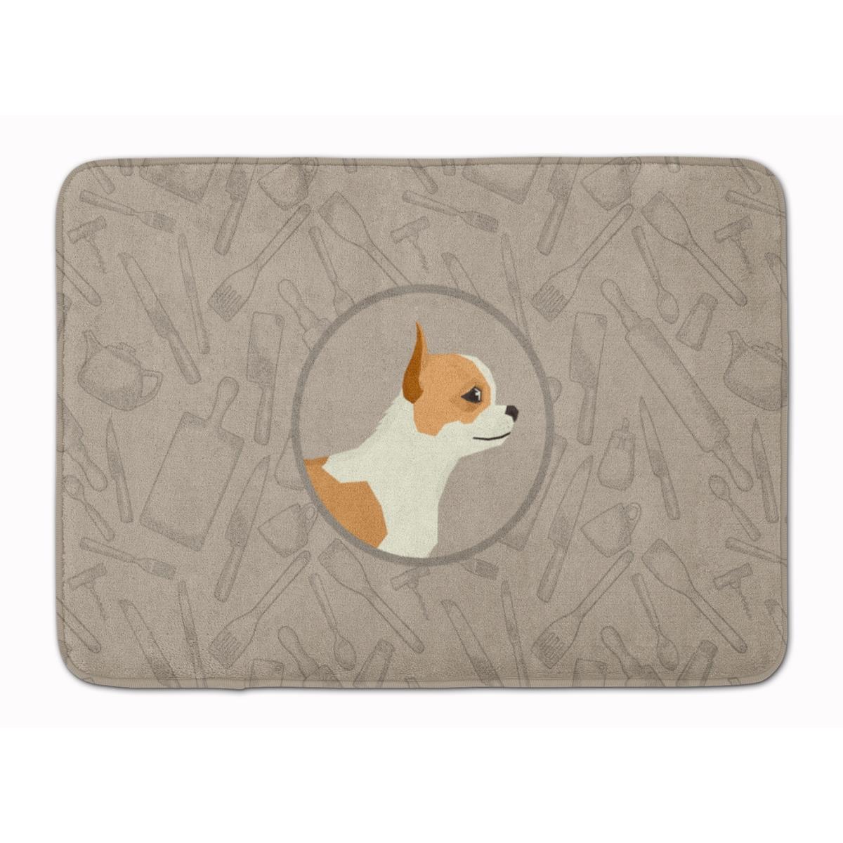 CK2177RUG Chihuahua in the Kitchen Machine Washable Memory Foam Mat