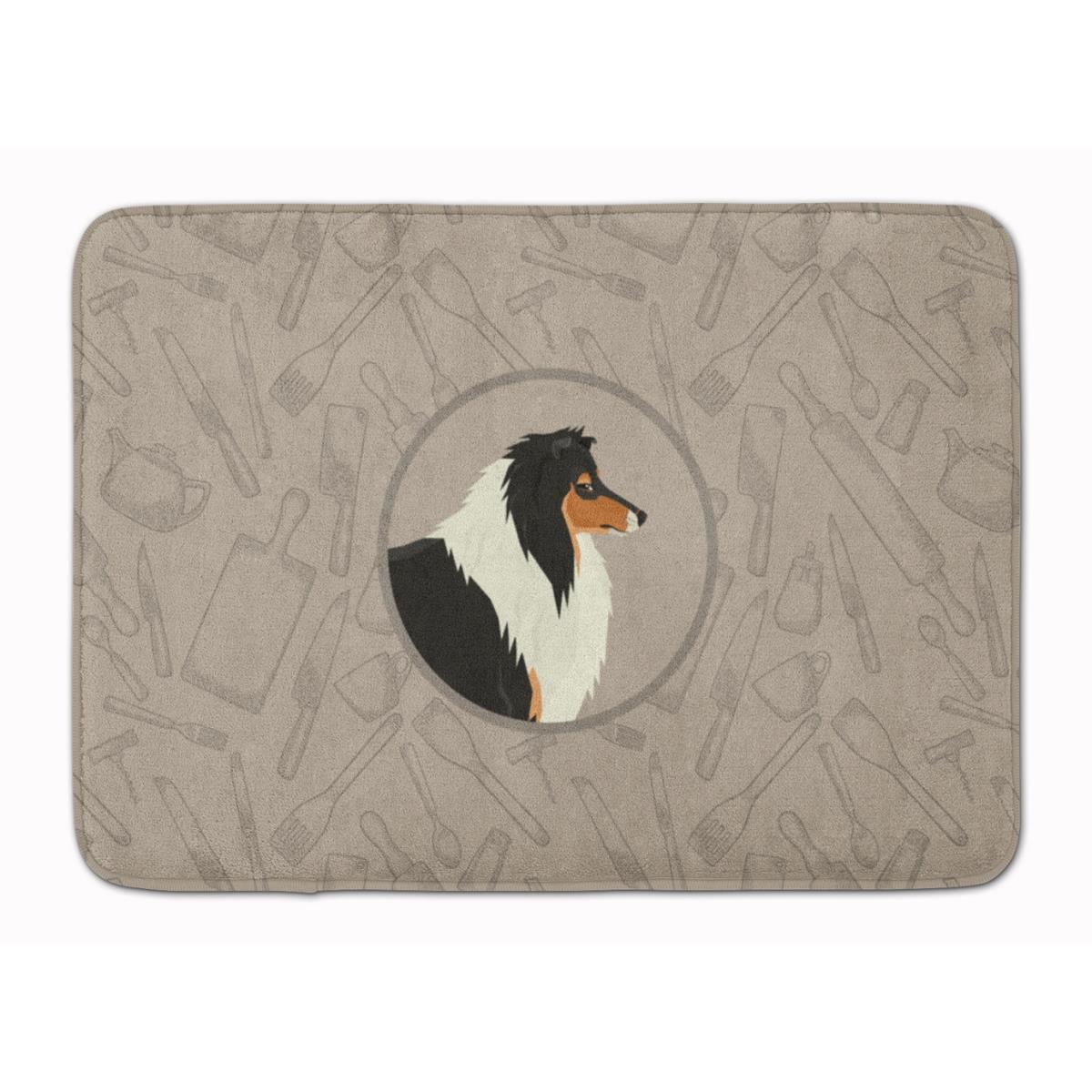 CK2179RUG Collie in the Kitchen Machine Washable Memory Foam Mat
