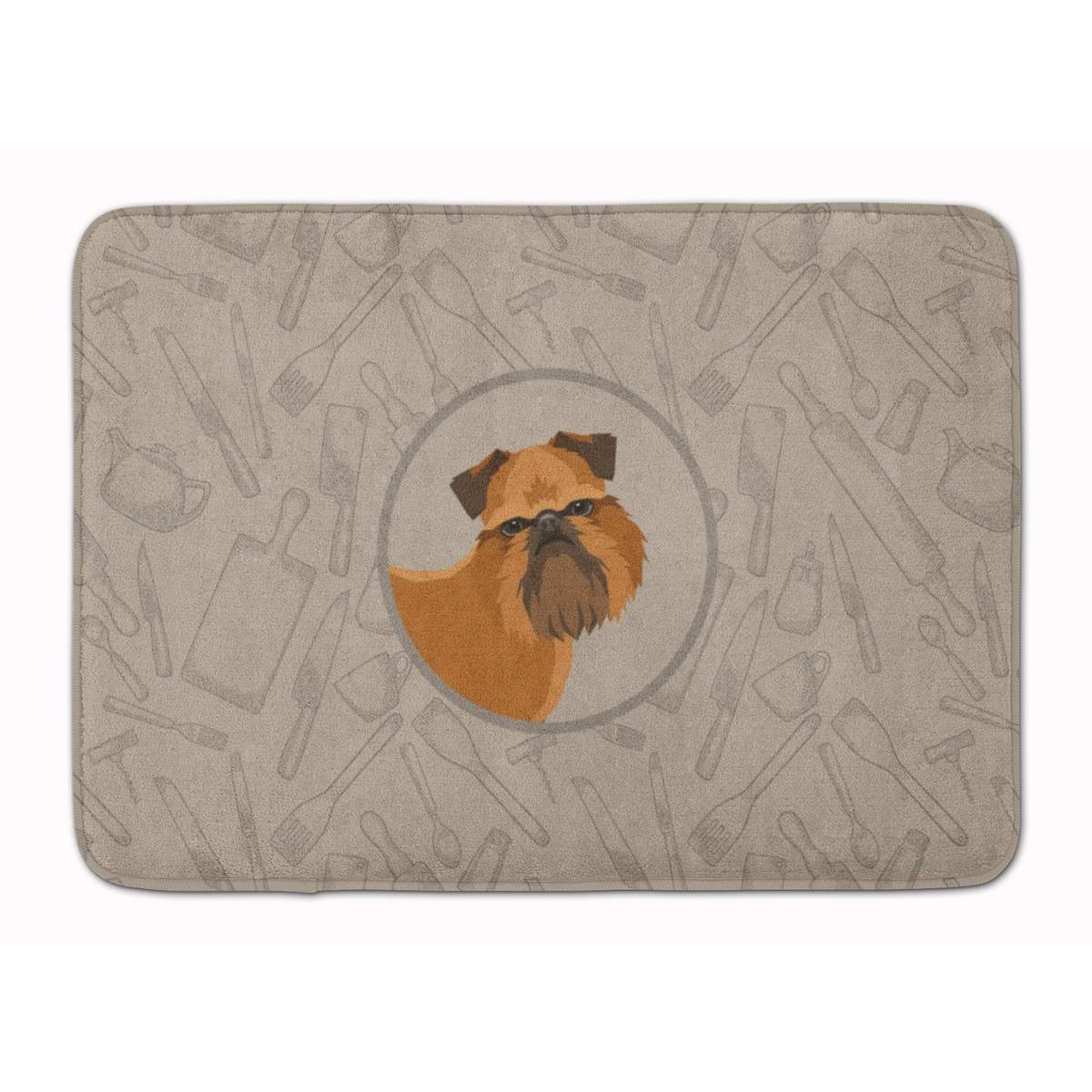 CK2191RUG Brussels Griffon in the Kitchen Machine Washable Memory Foam Mat