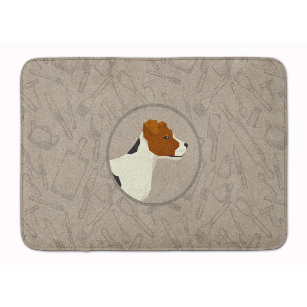 CK2194RUG Jack Russell Terrier in the Kitchen Machine Washable Memory Foam Mat