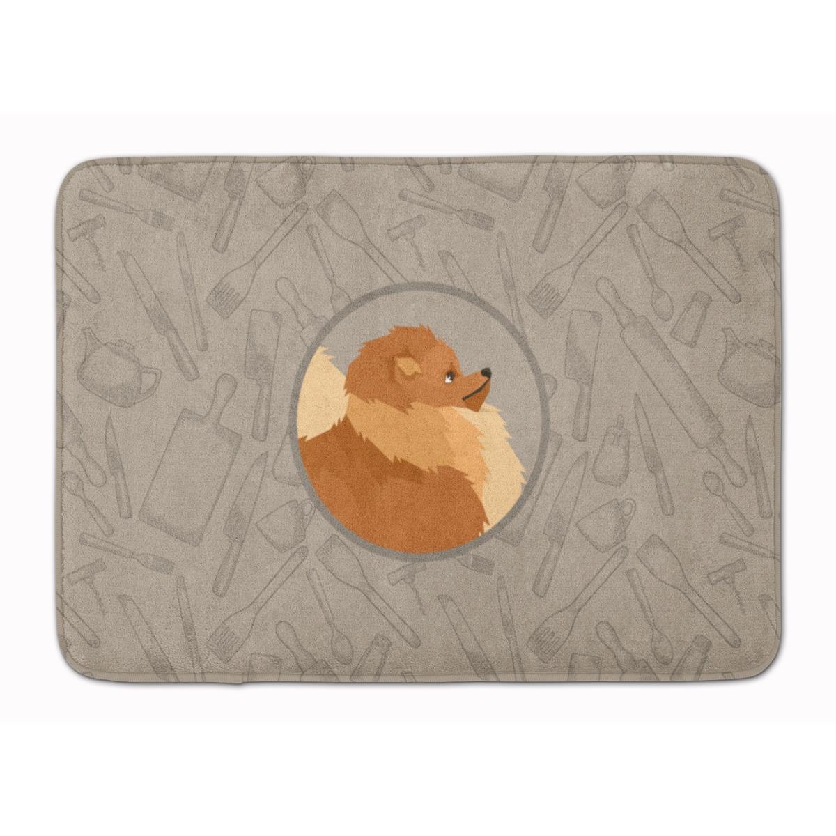 CK2202RUG Pomeranian in the Kitchen Machine Washable Memory Foam Mat