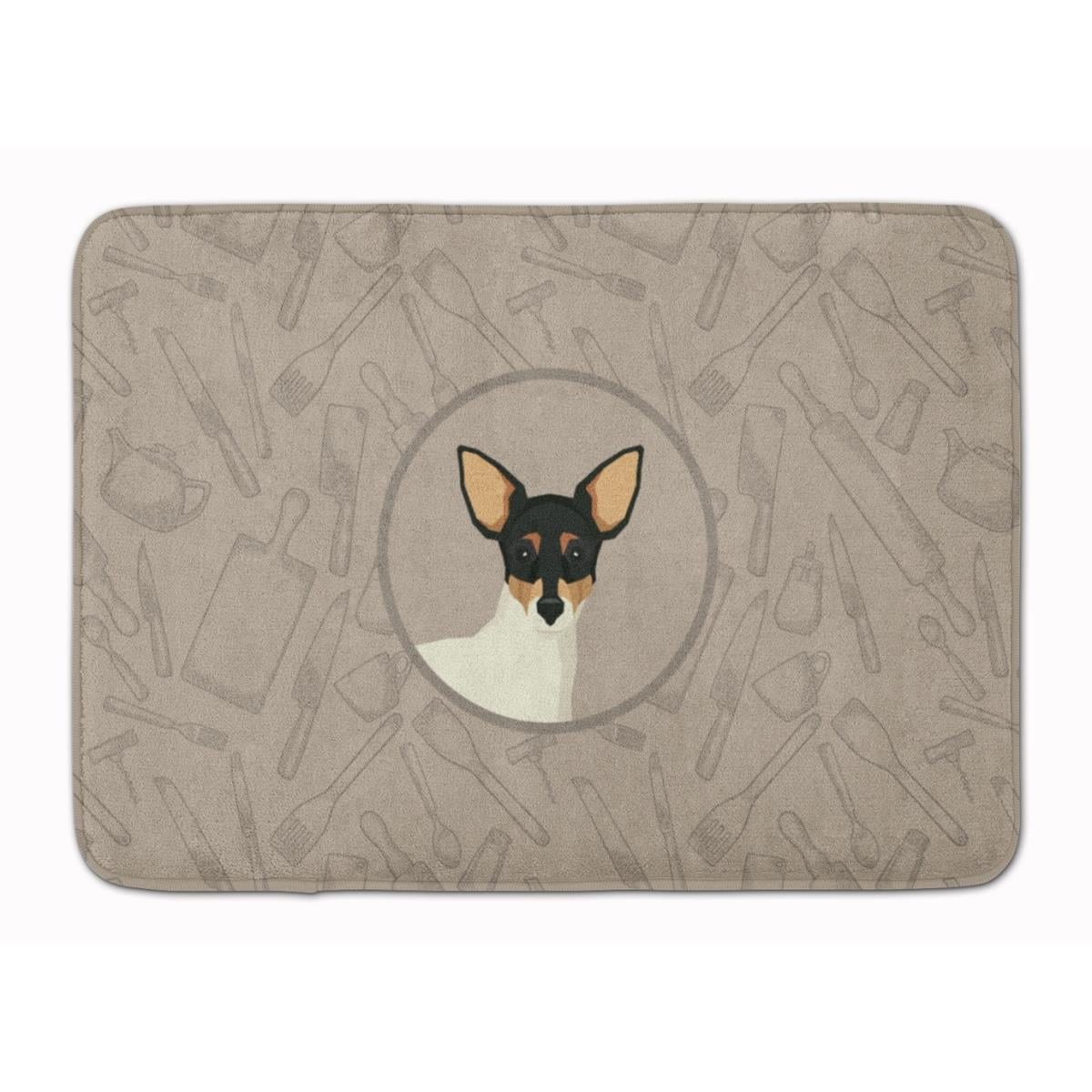 CK2214RUG Toy Fox Terrier in the Kitchen Machine Washable Memory Foam Mat