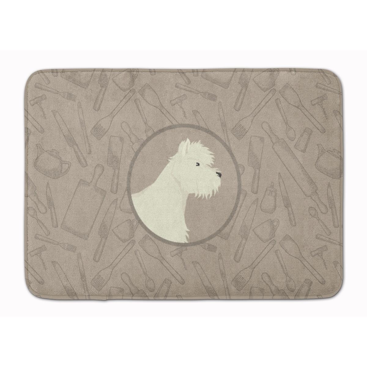 CK2216RUG Westie in the Kitchen Machine Washable Memory Foam Mat