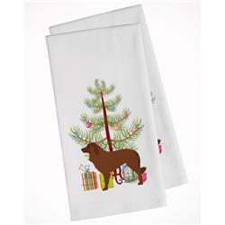 Picture of Carolines Treasures BB2949WTKT Portuguese Sheepdog Dog Merry Christmas Tree White Kitchen Towel - Set of 2