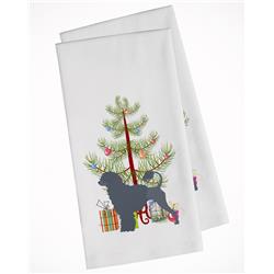 Picture of Carolines Treasures BB2986WTKT Portuguese Water Dog Merry Christmas Tree White Kitchen Towel - Set of 2