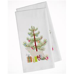 Picture of Carolines Treasures BB2995WTKT Anatolian Shepherd Merry Christmas Tree White Kitchen Towel - Set of 2