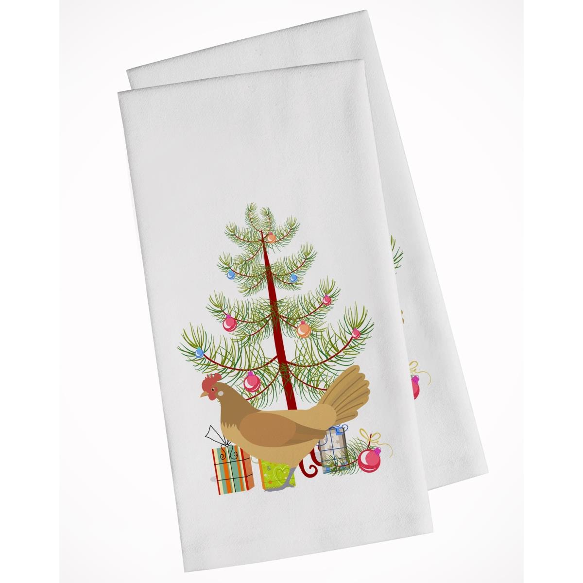 Picture of Carolines Treasures BB9199WTKT Frisian Friesian Chicken Christmas White Kitchen Towel - Set of 2