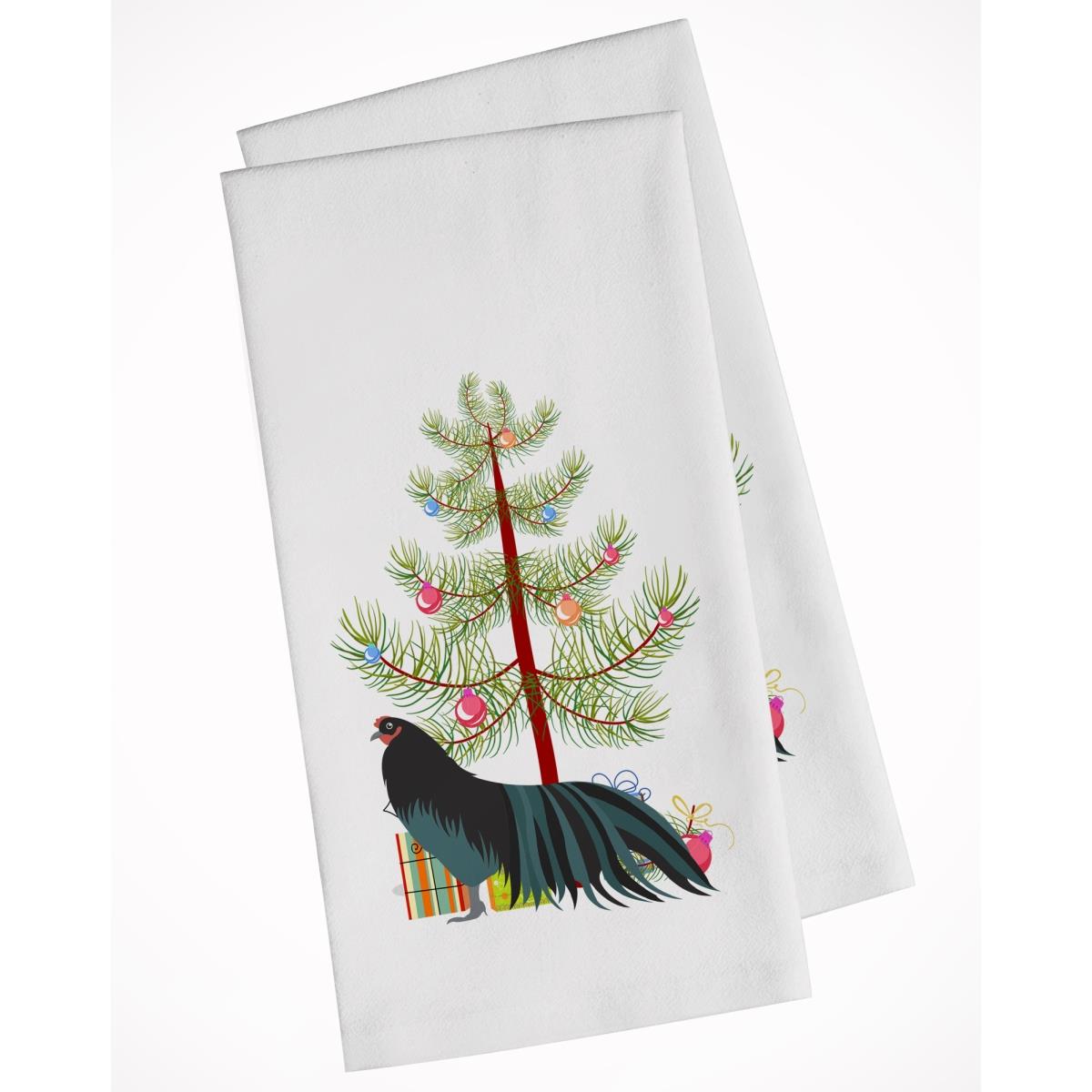 Picture of Carolines Treasures BB9200WTKT Sumatra Chicken Christmas White Kitchen Towel - Set of 2
