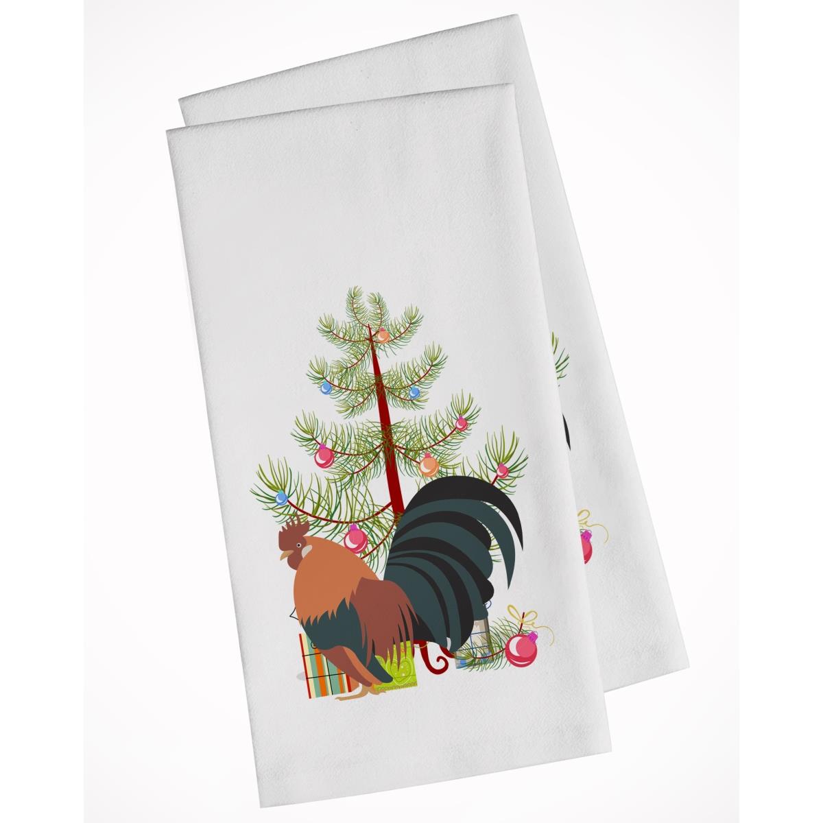 Picture of Carolines Treasures BB9203WTKT Dutch Bantam Chicken Christmas White Kitchen Towel - Set of 2