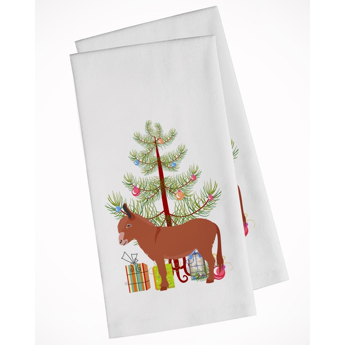 Picture of Carolines Treasures BB9215WTKT Irish Donkey Christmas White Kitchen Towel - Set of 2