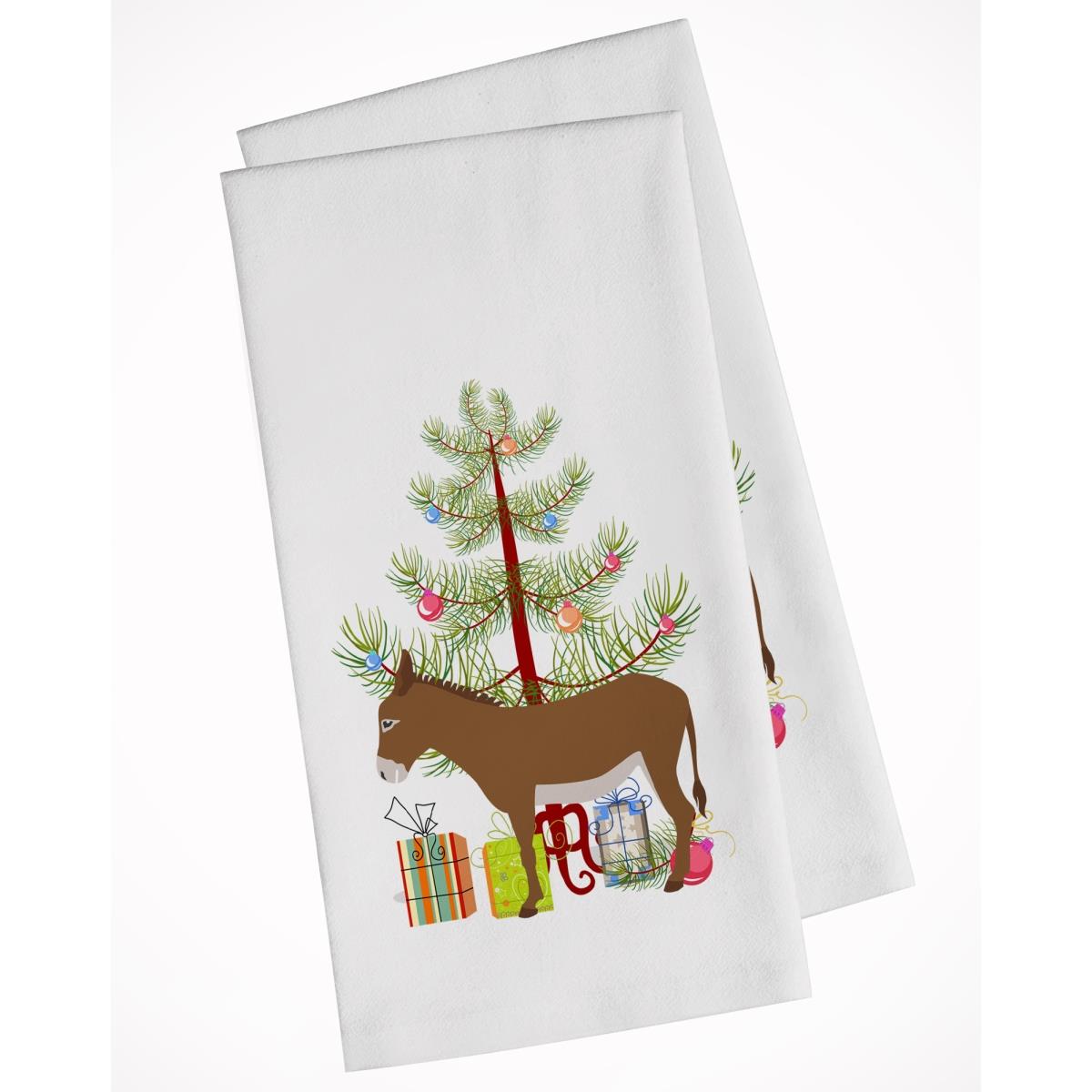 Picture of Carolines Treasures BB9216WTKT Cotentin Donkey Christmas White Kitchen Towel - Set of 2