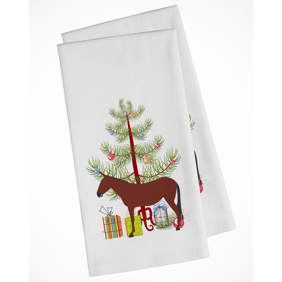 Picture of Carolines Treasures BB9217WTKT Hinny Horse Donkey Christmas White Kitchen Towel - Set of 2