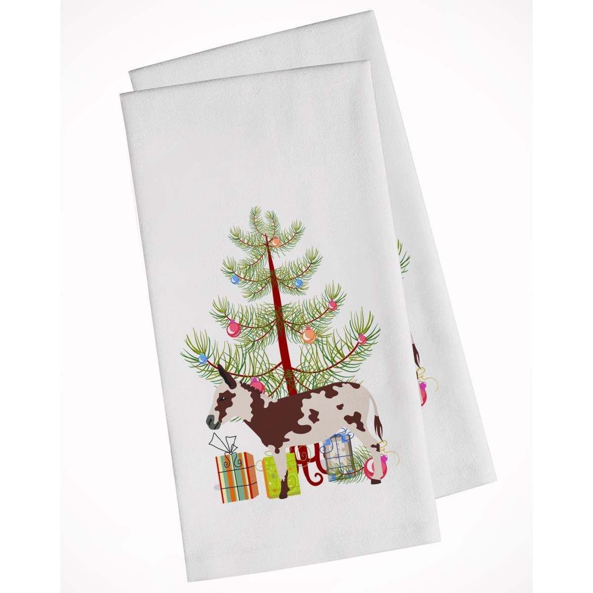 Picture of Carolines Treasures BB9218WTKT American Spotted Donkey Christmas White Kitchen Towel - Set of 2