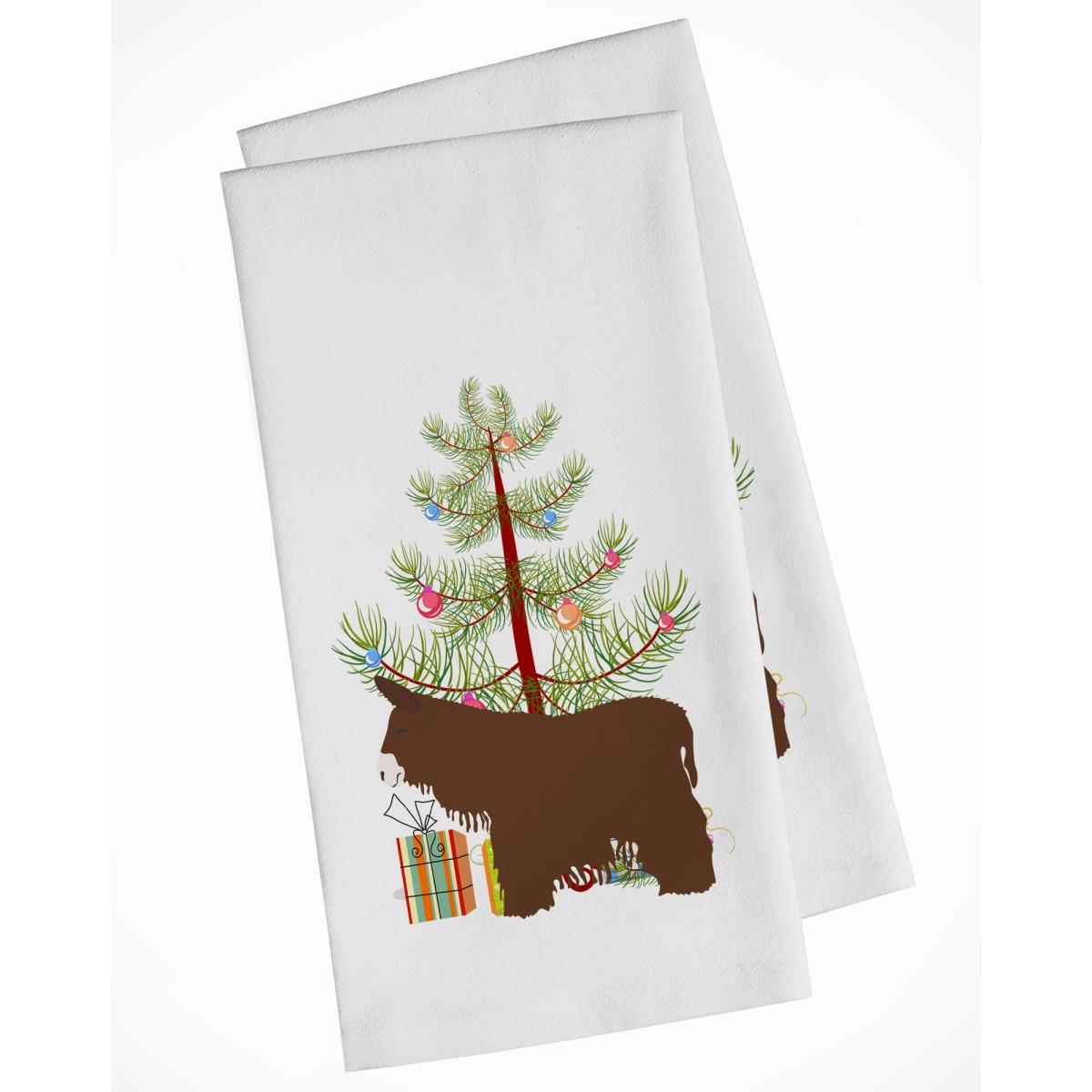 Picture of Carolines Treasures BB9219WTKT Poitou Poiteuin Donkey Christmas White Kitchen Towel - Set of 2