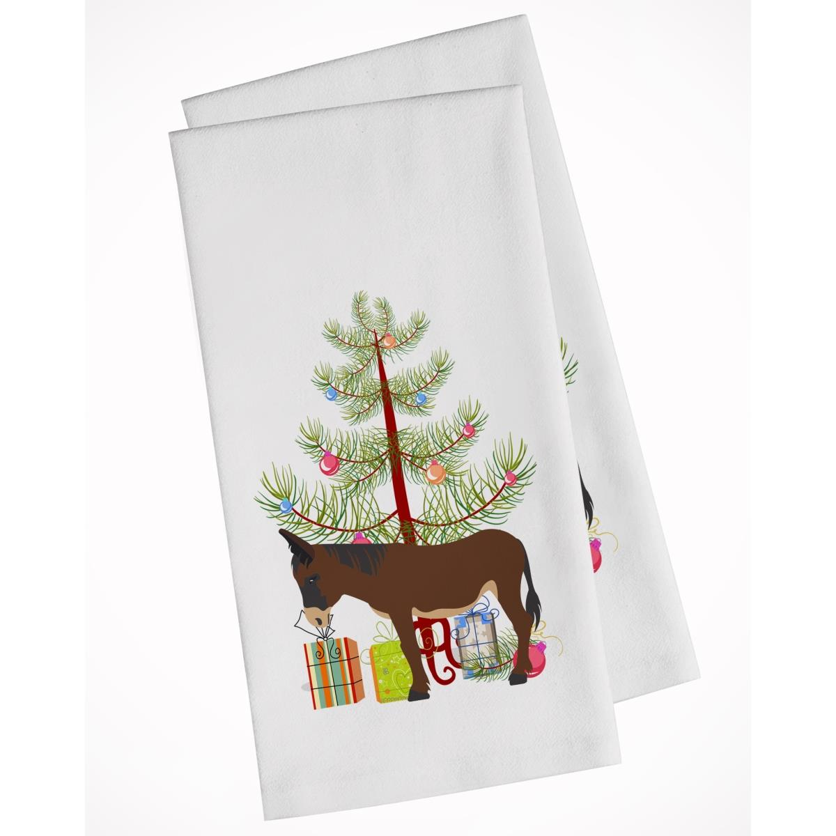 Picture of Carolines Treasures BB9220WTKT Zamorano-Leones Donkey Christmas White Kitchen Towel - Set of 2