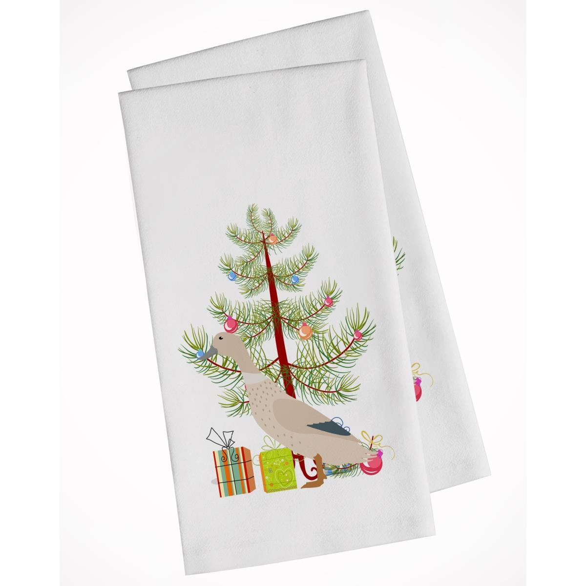 Picture of Carolines Treasures BB9225WTKT West Harlequin Duck Christmas White Kitchen Towel - Set of 2