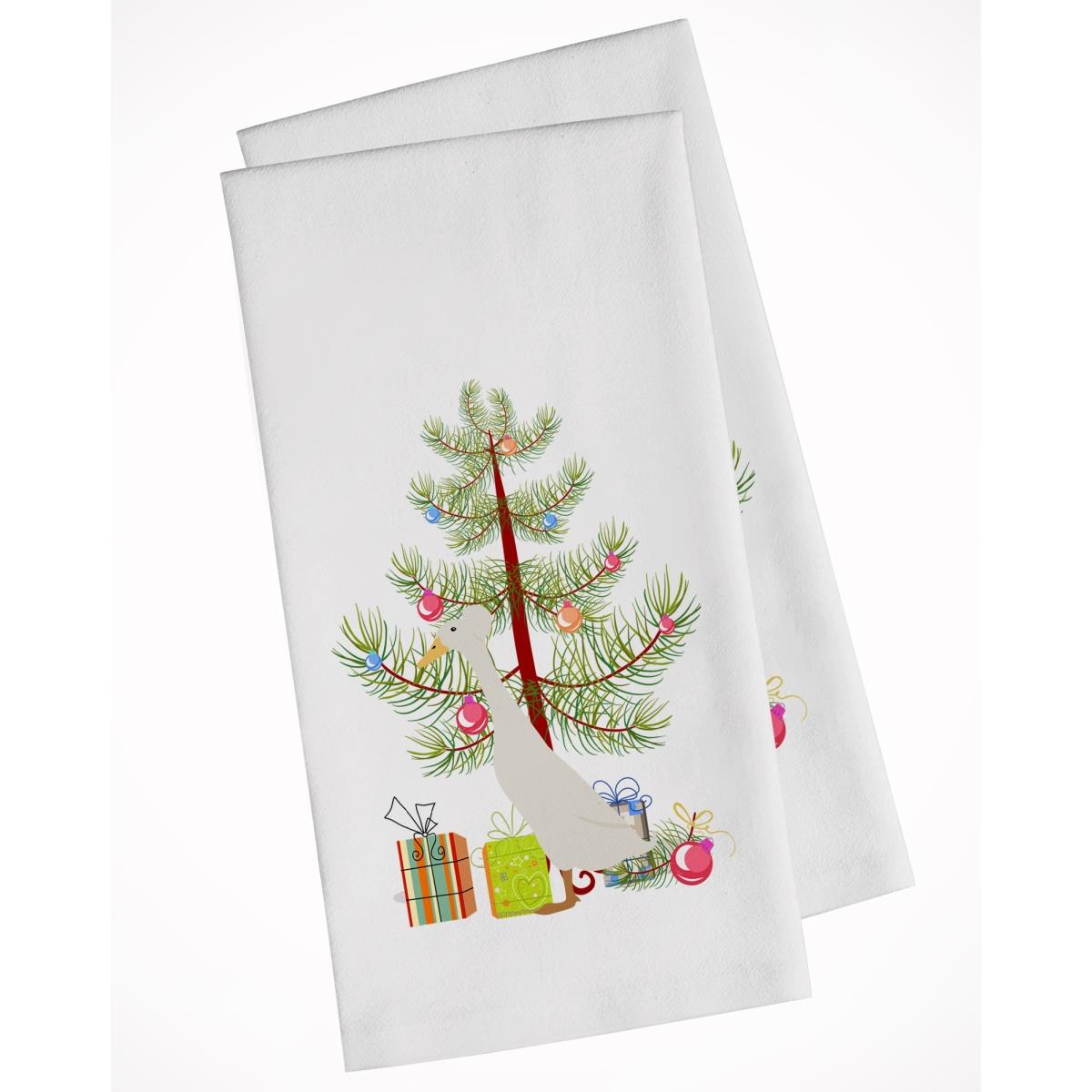 Picture of Carolines Treasures BB9226WTKT Bali Duck Christmas White Kitchen Towel - Set of 2