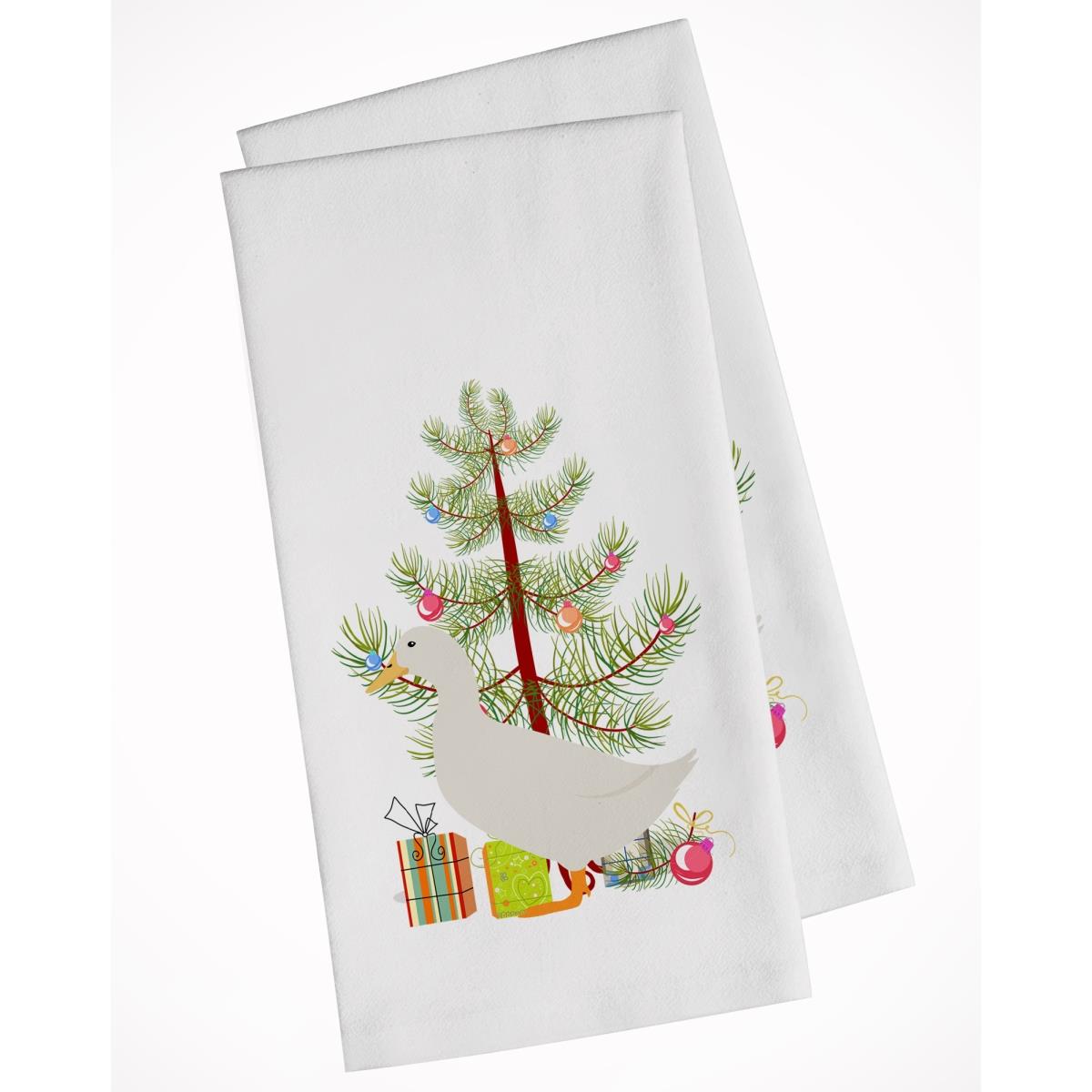 Picture of Carolines Treasures BB9227WTKT American Pekin Duck Christmas White Kitchen Towel - Set of 2
